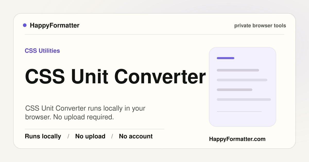 Private CSS Unit Converter - No Upload | HappyFormatter